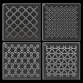 BENECREAT 4Pcs Acrylic Sashiko Stencil, Cross Acrylic Embroidery Tool Drawing Line Template for Hand Quilting and Embroidery, 2.5mm Thick