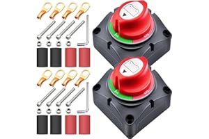 Bolipoeq 275A Battery Disconnect Switch 12V-48V Heavy Duty, Quality Battery Cut Off Shut Off On/Off Switch for Automotive, Marine, Boat, Car, RV, ATV, Trunk Vehicles (Pack of 2)