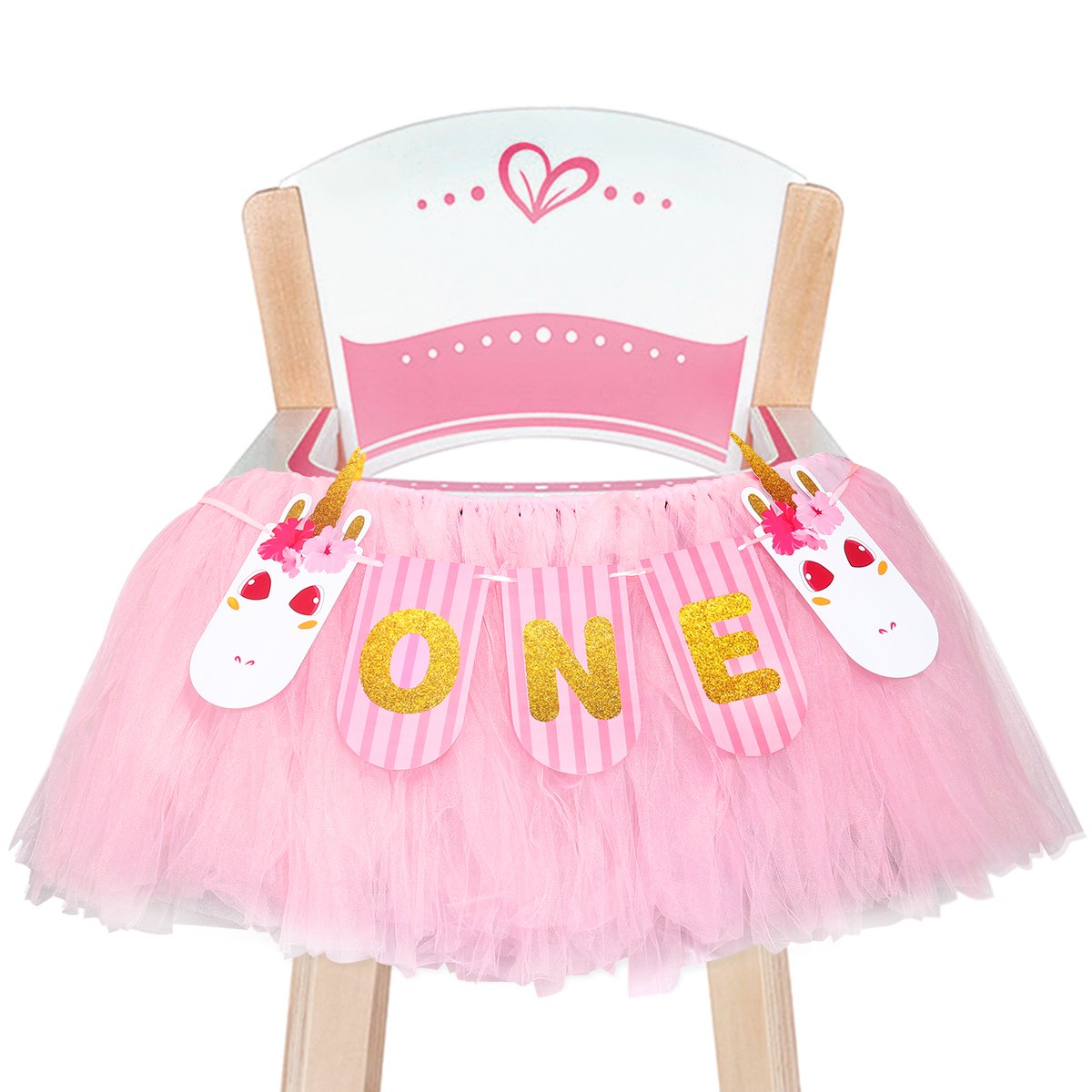 1st Birthday Girls Baby High Chair Tutu Skirt Decorations With Unicorn One Banner For Baby First Birthday Party Decoration Ideas Supplies Buy Online In Andorra At Andorradesertcartcom Productid 55878387