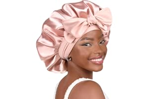 YANIBEST Adjustable Silk Bonnet for Sleeping Women Double Layer Satin Bonnet Reduce Friction Prevent Frizz Curly Hair