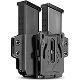 Kydex Magazine Holder,Forcenter OWB Double Magazine Pouch,Universal Magazine Holster for Glock/S&W/Ruger/Sig Sauer/Taurus/H&K/Springfield/CZ/1911 Mags