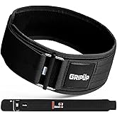 GripUp Self-Locking Weight lifting Belt AUTO LOCK 4 Inch Gym Belt Adjustable Buckle For Fitness Powerlifting Bodybuilding Weightlifting Deadlift Olympic Cross Training Back Support Men & Women
