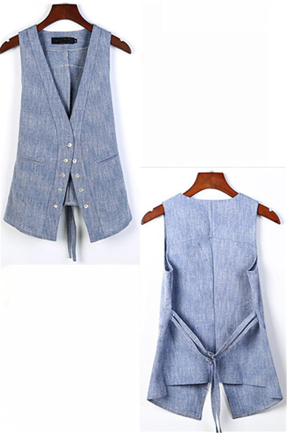 Caseminsto 2017 New Women Suit Vest Fashion Causul Waistcoat Sleeveless Adjustable Waist Lady Vest Tops Tees Blouses Clothing