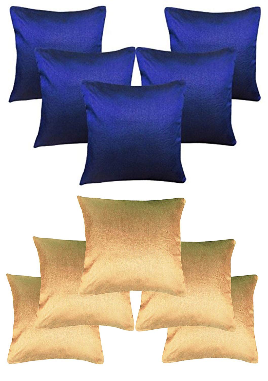 Buy Decorative Bright Blue And Beige Colour Throw Pillow Cushion
