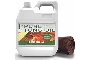 Godora 32 oz Pure Tung Oil for Wood Finishing, Wood Sealer for Indoor & Outdoor Favored by Craftsmen for Furniture & Countertop, Waterproofing Perfect Food Safety Tung Oil for Wood Product