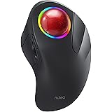 Nulea M505B Wireless Trackball Mouse, Rechargeable Ergonomic RGB Rollerball Mouse, Easy Index Finger Control with 5 Adjustabl