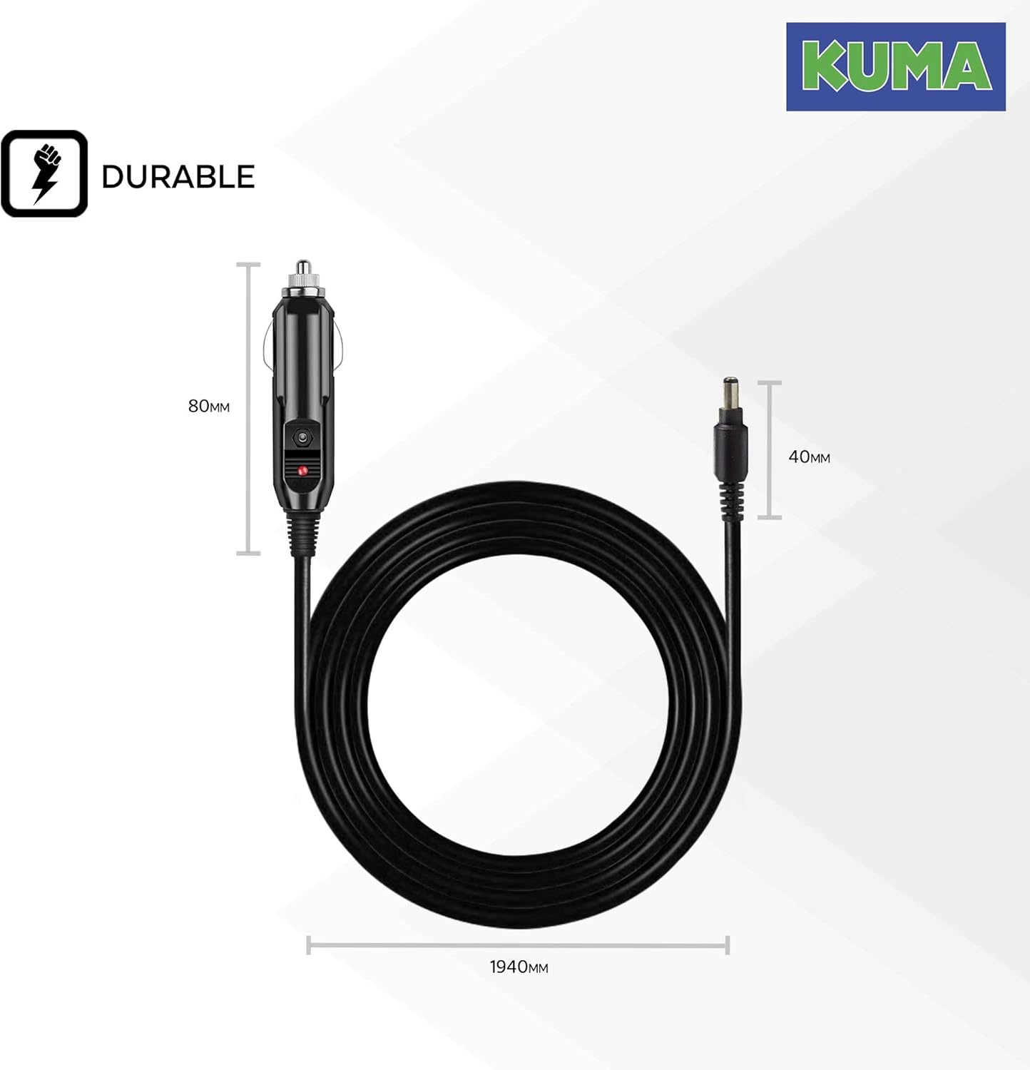 KUMA 12v TV Power Lead Supply Adaptor for Motorhome Campervan Caravan - Image 3