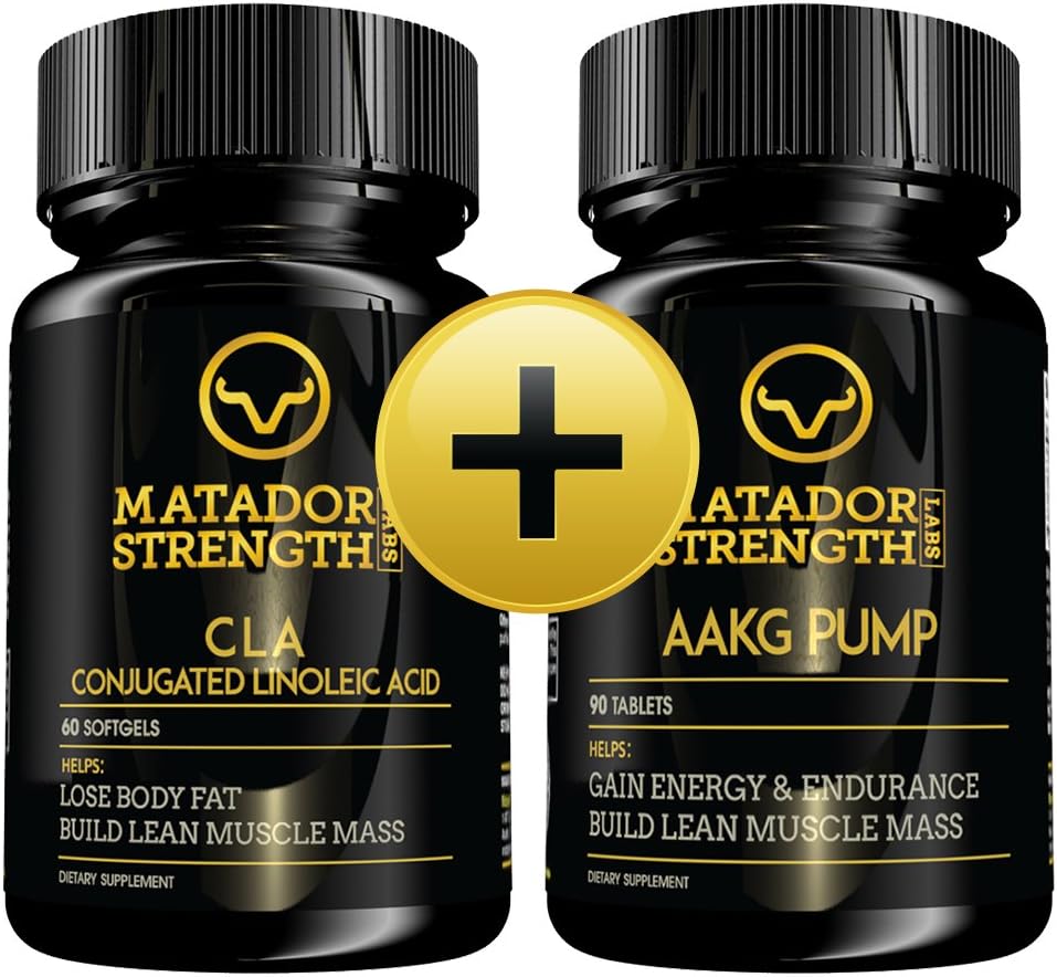 CLA Weight Loss Pills and AAKG - Bundle 1 Bottle AAKG Pre Workout Pump and 1 Bottle CLA Pills