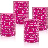 50PCS Breast Cancer Awareness Bracelets Pink Ribbon Camo silicone Win Silicone Wristbands Hope Faith Strength Courage for Party Supplies Favors