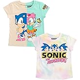 SEGA Sonic The Hedgehog Rosy The Rascal Girls 2 Pack T-Shirts Toddler to Big Kid