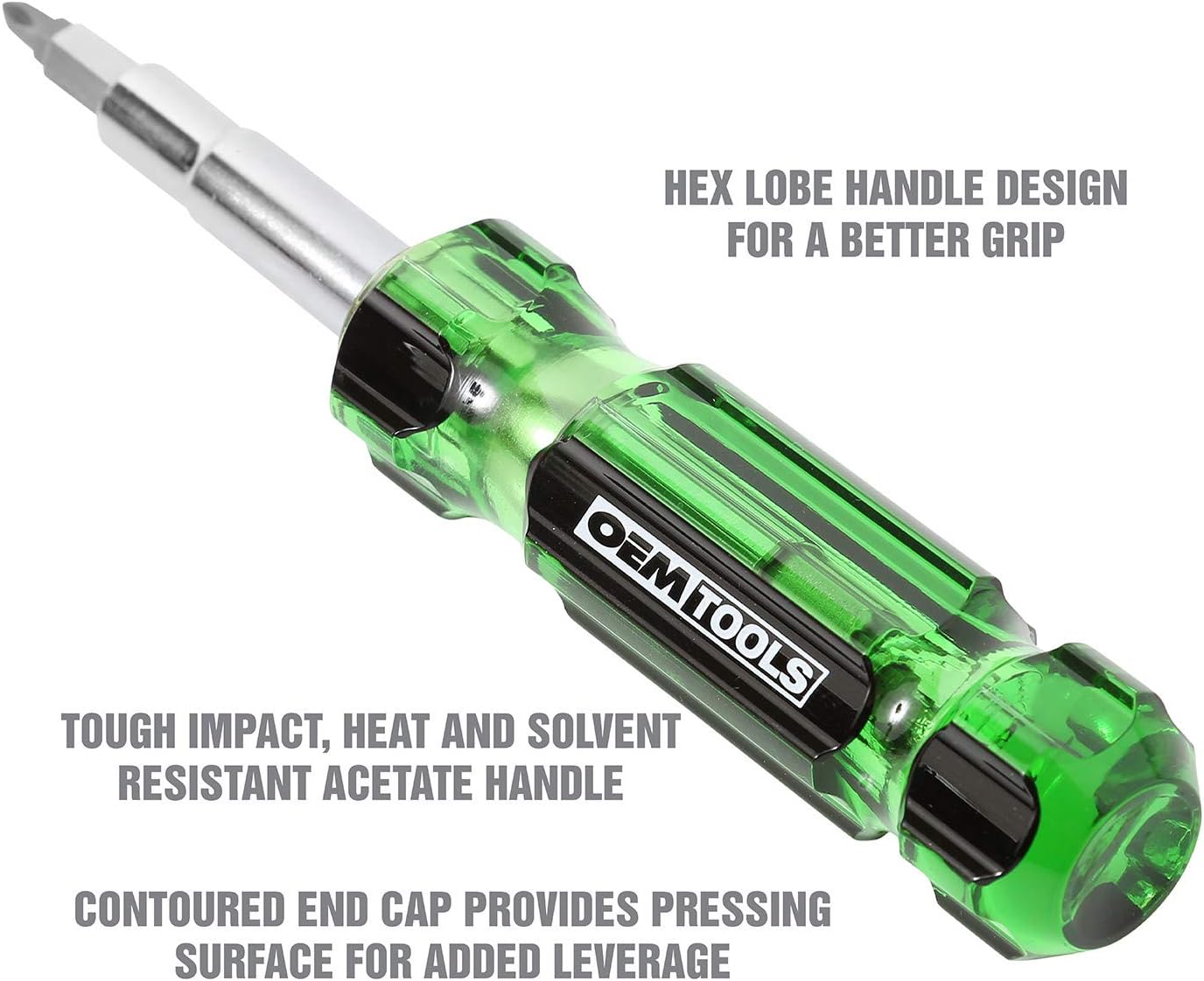 OEM TOOLS 22588 13-in-1 Multi-Bit Screwdriver, Nut Driver and Schrader Valve Tool, Multi Tool Screwdriver Kit, HVAC tools, Electrician Tools - - 