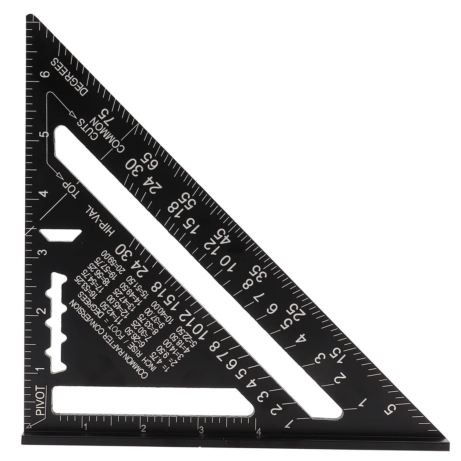 7 Inch Aluminum Alloy Triangle Ruler Square Protractor High Precision Measuring Tool for Engineer Carpenter (Imperial)