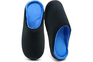 Boonble Men's Bedroom House Slippers, Comfy Two-Tone Clog Home Shoes for Men Indoor Outdoor Non-slip Sole, Cozy Mens Half Scuff Closed Toe for Winter