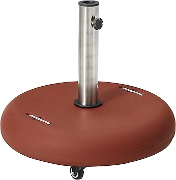 Amazon Com Christopher Knight Home Louise Outdoor Red Concrete Circular 80lb Base With Steel Umbrella Holder 21 65 X 21 65 X 17 00 Furniture Decor