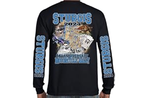 Biker Life Clothing 2024 Sturgis Motorcycle Rally Black Hills Map Long Sleeve