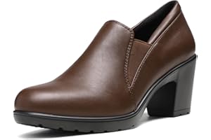 DREAM PAIRS Women's Dress Shoes Low Block Heels Pumps Comfortable Slip-on Loafers Work Shoes for Office Business