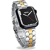 Designer Band for Apple Watch 40mm 41mm 42mm 38mm 44mm 45mm 46mm 49mm for Women, Stainless Steel Dressy Bands Compatible with Apple Watch Series 11,10,Se,9,8,7,6,5,4,3,2,1 for iWatch