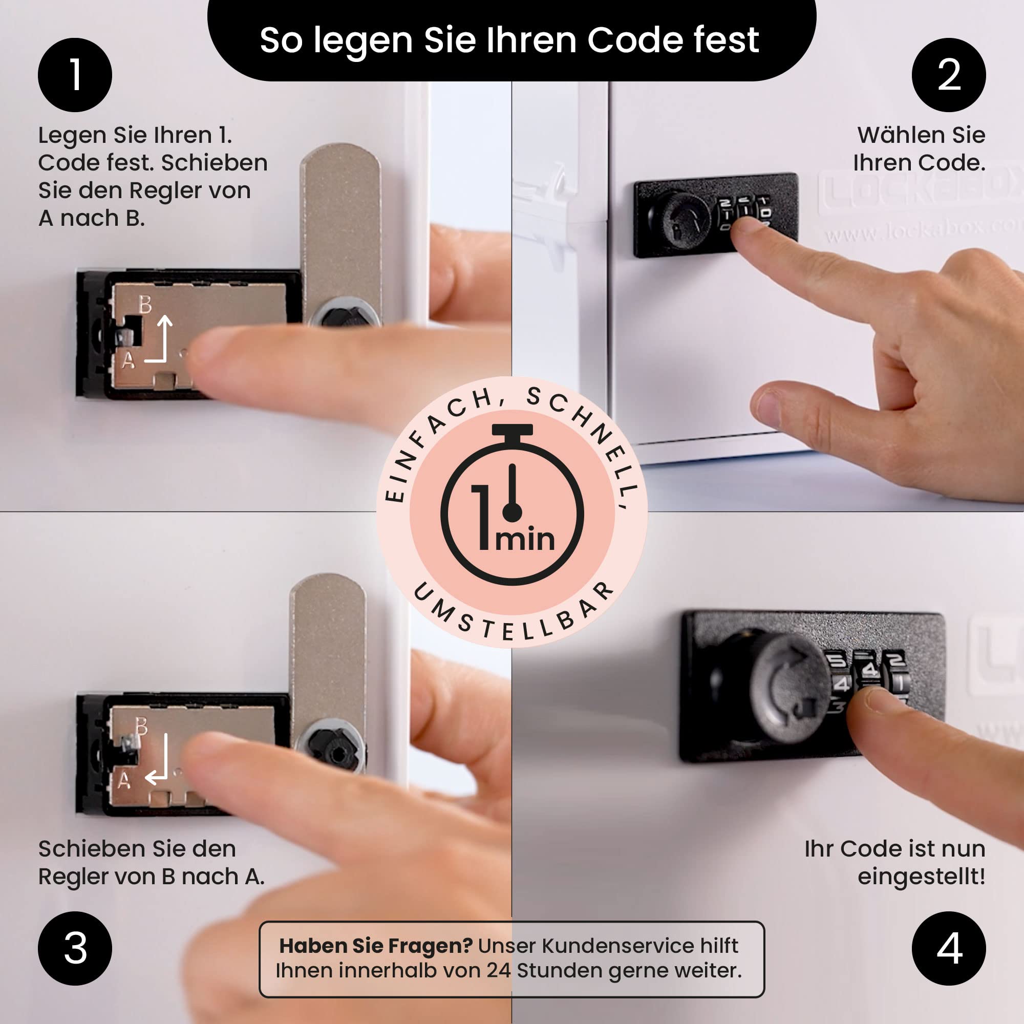 Lockabox Mini™ | Kleine abschließbare Box mit Zahlenschloss (A5-Größe) | Mini-Aufbewahrungsbox für kleine Medikamente, Snacks & Mobiltelefone | Außenmaße 22,3 x 15,4 x 12 cm (Kristall) 7