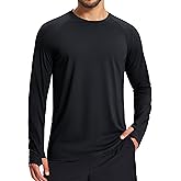 MAGCOMSEN Men's Long Sleeve Shirts Dry Fit Workout Running Athletic Moisture Wicking Casual Tshirts with Thumb Holes
