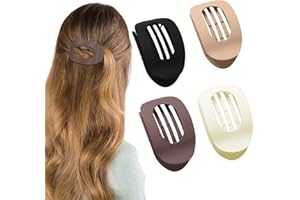 Flat Hair Clips,4 PCS Flat Claw Clips for Women,arc-shaped hair clip,Traceless claw clamp,Strong Hold No Slip Grip Hair Clips