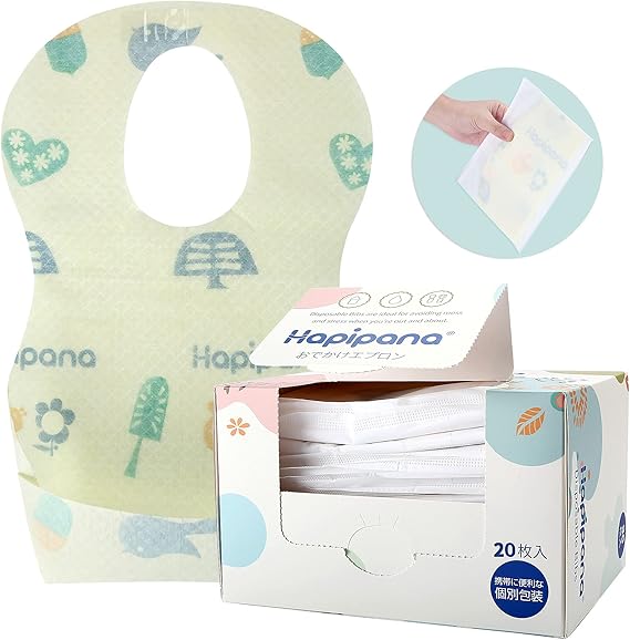 Amazon Co Jp Hapipana 使い捨てよだれかけ ベビー エプロン スタイ 前掛け キッズ お食事エプロン 子供 食事 男の子 女の子 赤ちゃん 3重防水 エプロン 紙エプロン お出かけ 携帯 便利 洗濯不要 個別包装 森林 枚入 ファッション