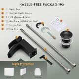 Hapilife Basin Taps Waterfall Black Matte Mono 1 Hole with Slotted Waste view 8