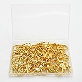 PEOUWNES Swivel Clasp Hooks, Key Chain Clip Hooks, Gold D Ring Clip Lanyard Snap Hook for Keychain Making, Purse Hardware, Lanyard Making, DIY Craft (3/4” Inside Width)