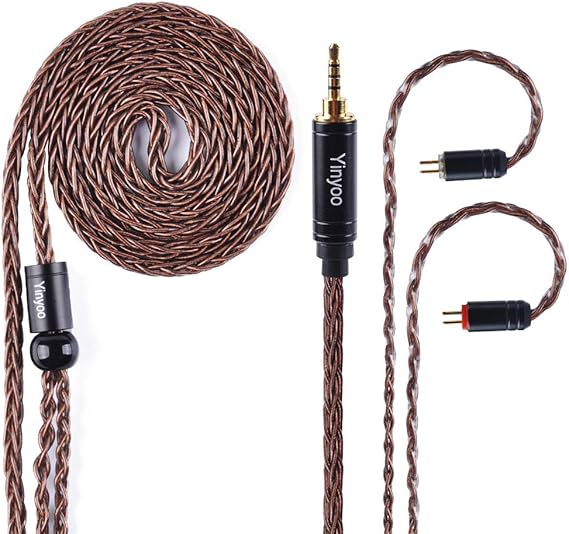 Yinyoo Upgraded Replacement Headphones Cable 8 Core Silver