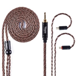 YYX4823 2pin ケーブル 2.5mm 4極ストレート 銀メッキ線 8芯 2.5mm ケーブル 2pin 2.5mm ケーブル シュア掛け 2.5mm バランス 2pin バランス接続 2.5mm ケーブル 2.5mm バランスケーブル KZ ZST ZS10 ZS4 ZS7 AS10 BA10 ZSR ZS6 AS06 LZ A6 TRN V10 V20 TFZ EXCLUSIVE EXCLUSIVE KING SIMGOT EN700 等に対応 Yinyoo (2pin・2.5ｍｍ)