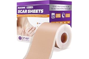 Silicone Scar Tape, Silicone Scar Sheets for Surgical Scars, Keloid Bump Removal Strips for Stretch Mark, C-Section, and Tumm