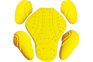 Jackets 4 Bikes CE Level 2 Back, Elbow and Shoulder Certified Armor Pads 5 PC Set, Motorcycle Armor Protector Inserts for Motorcycle Jackets Unisex All Yellow