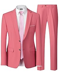Hihawk Men's 2 Piece Slim Fit Suit with Stretch