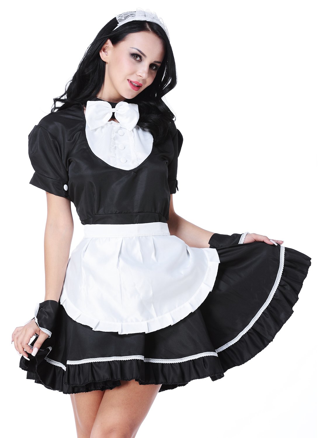 Women�s Cosplay Lolita French Maid Costume Black on