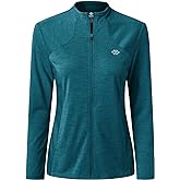 MoFiz Women's Full Zip Hiking Shirt Lightweight UPF 50+ Sun Protection Running Jacket Long Sleeve Sports Outdoor Top Pocket