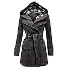 Noroze Womens Check Hood Coat (18 (UK 22), Charcoal)