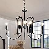 Psyverii 8 Light Modern Black Farmhouse