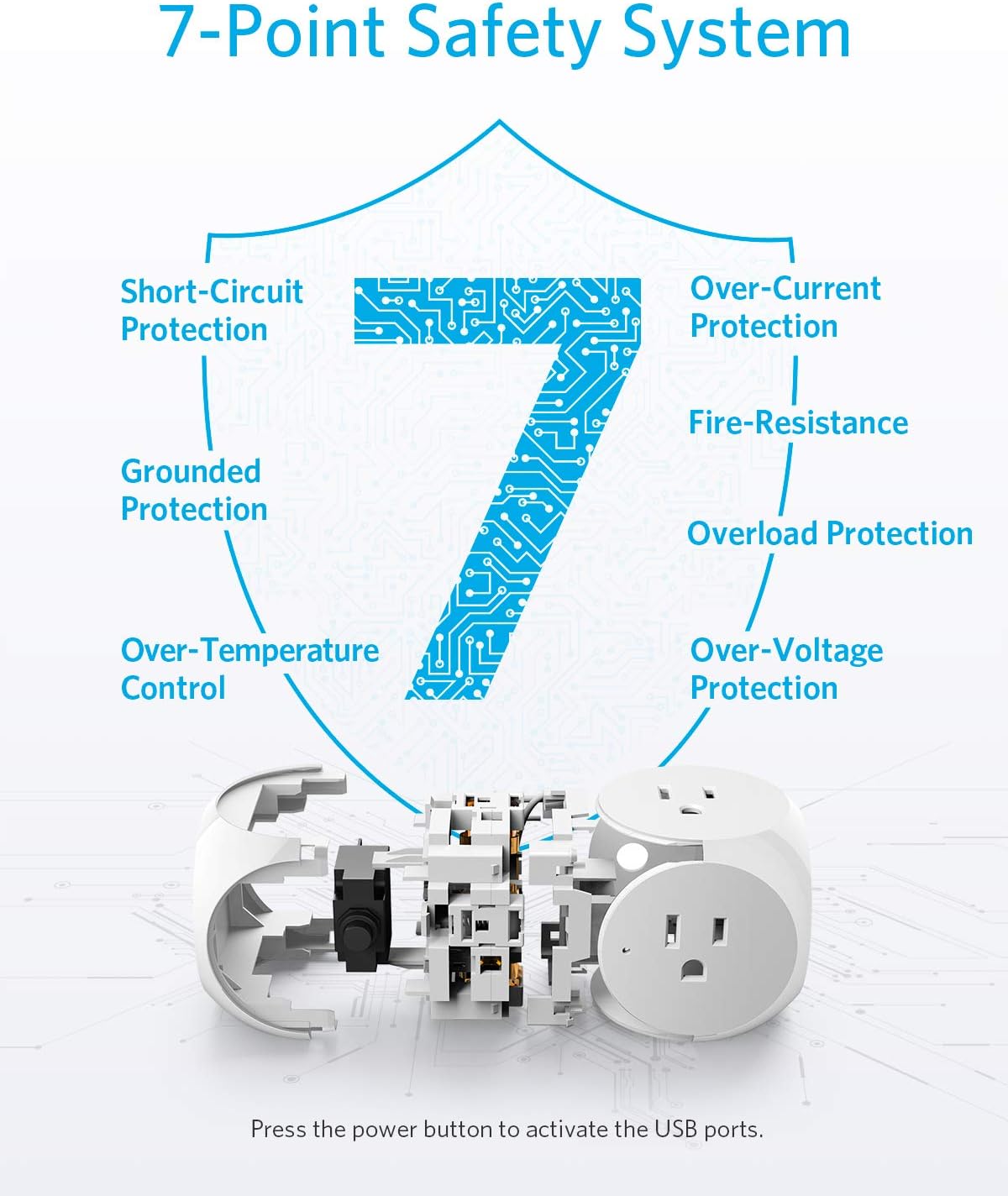 Anker PowerPort Cube USB Power Strip with 3 Outlets and 3 USB Ports, Portable Design, 5 ft Extension Cord, Overload Protection for iPhone XS/XR, Compact for Travel, Cruise Ship and Office: Home Improvement