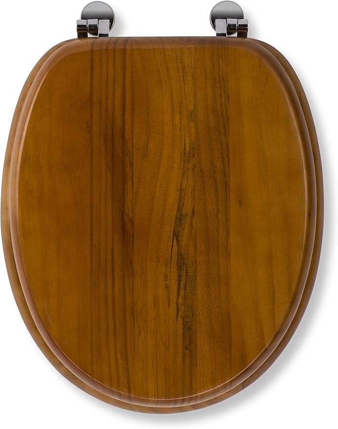 Toilet Seat Standard Antique Pine Chrome WL515041 Bathroom