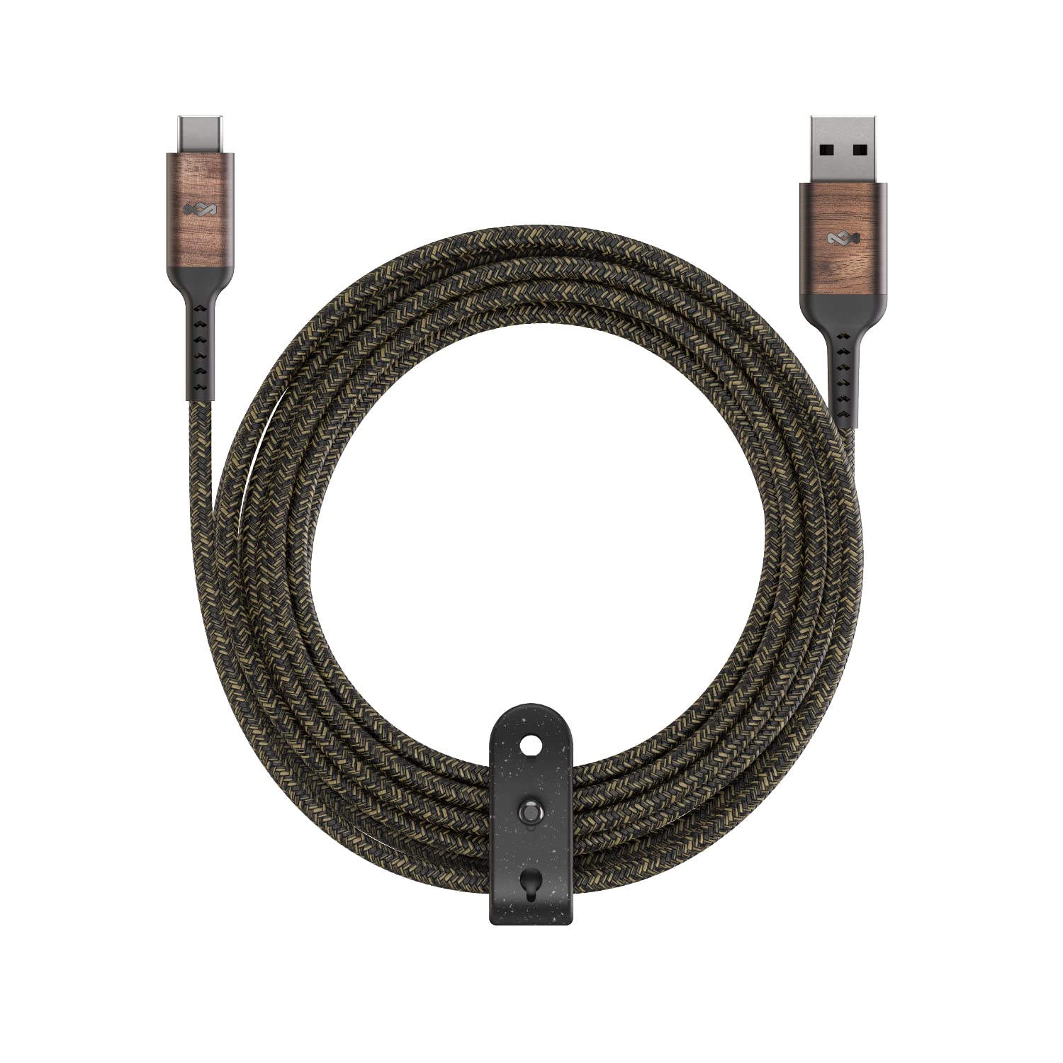 House of Marley REWIND USB C to USB A Charging Cable, 3M Tangle Free, Crafted from Sustainable Materials