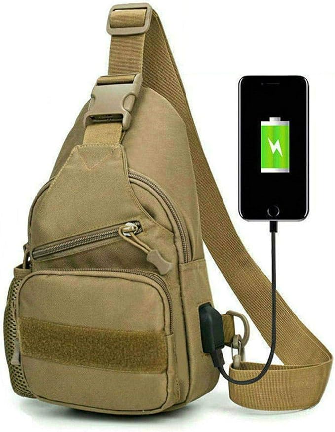 Outdoor Tactical Sling Bag, Men's Chest Bag Multipurpose AntiTheft