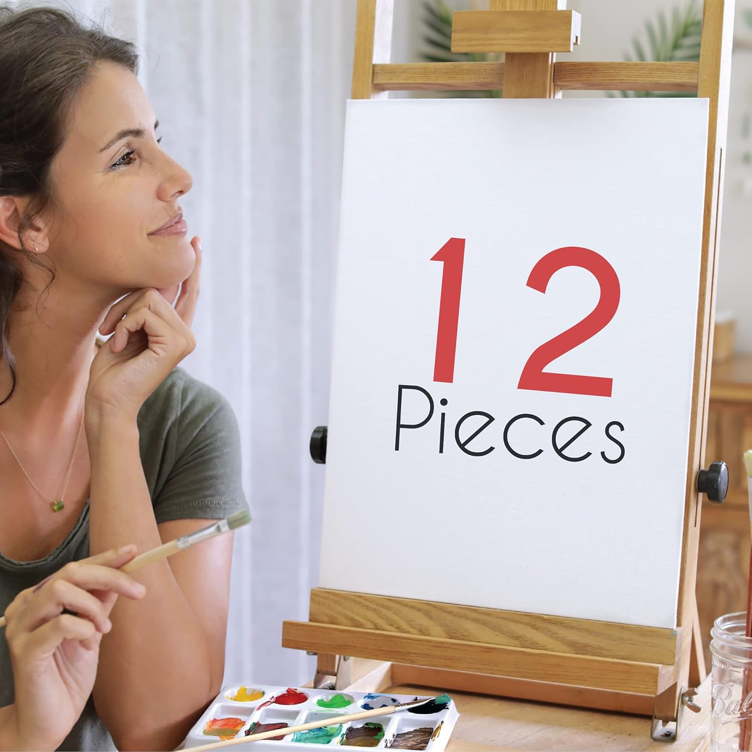 Zenacolor - Set of 12 Canvas Boards for Painting Art - 11x14inch Canvas for Acrylic Painting - Painting, Drawing & Art Supplies, Canvases for Painting- 100% Acid-Free Painting Supplies White Board.