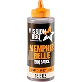 MISSION BBQ BBQ Sauce, Memphis Belle, A Memphis Style Barbecue Sauce That Is Perfect For Adding A Sweet, Tangy, Smoky Flavor to Chicken, Brisket, Ribs and More, 15.5 oz