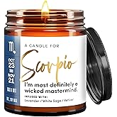 WAX & WIT Scorpio Gifts Women, Scorpio Candle Gifts for Women, Astrology Gift, October November Birthday Gift for Woman, Zodiac Candles - 9oz