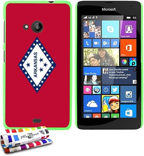 Amazon Com Genuine Extra Slim Rigid Green Case Arkansas Flag By Muzzano For Nokia Lumia 535 Muzzano