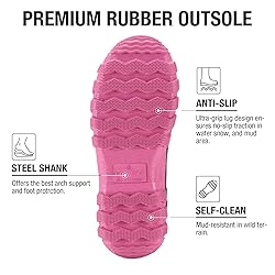 HISEA Women's Mid Calf Rain Boots Waterproof Rubber