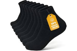 Brula Mens 98% Cotton Cushioned Ankle Socks, Moisture-wicking Breathable Low Cut Athletic Running Socks