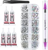 CANVALITE 2784Pcs Rhinestones 6 Sizes AB Nail Art Gems with Glue