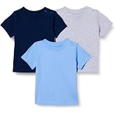 Amazon Essentials Unisex Toddlers and Babies' Short Sleeve Cotton Crewneck T-Shirts, Pack of 3