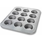 USA Pan 1200MFLD-ST Bakeware Nonstick Cupcake and Muffin Pan with LId
