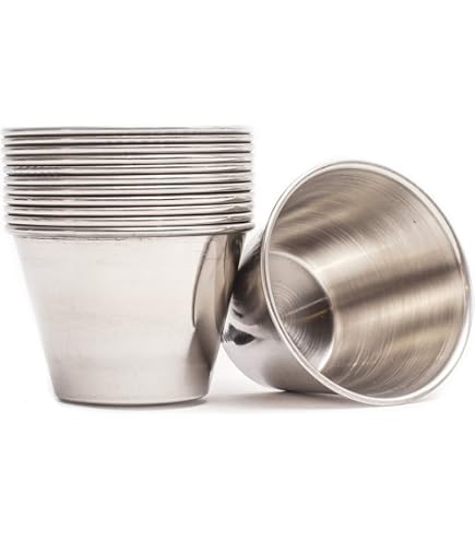 Amazon.com: Stainless Steel Portion Cups Sauce Cups, 1.5 oz, Silver: Side  Dish Plates: Home & Kitchen
